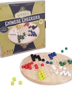 Brybelly All Natural Wood Chinese Checkers with Wooden Marbles, GGAM-701
