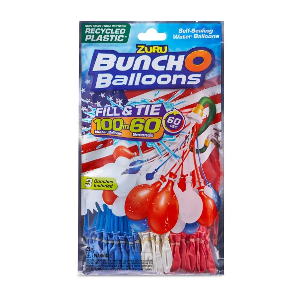 Zuru Bunch O Balloons 100 Rapid-Filling Self-Sealing Water Balloons, 3-Pack, 56324UQ1 3 Zuru Bunch O Balloons 100 Rapid-Filling Self-Sealing Water Balloons, 3-Pack, 56324UQ1